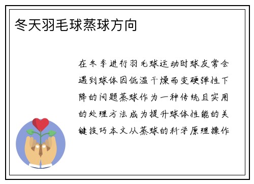 冬天羽毛球蒸球方向