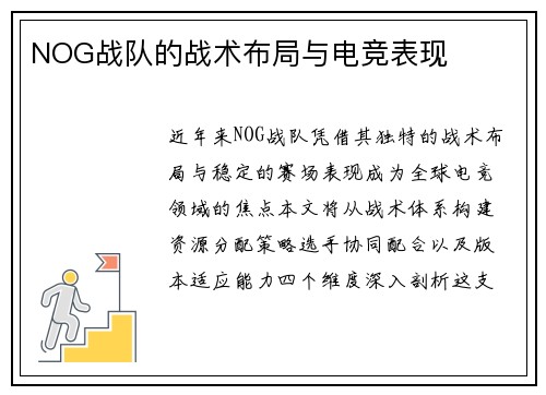 NOG战队的战术布局与电竞表现