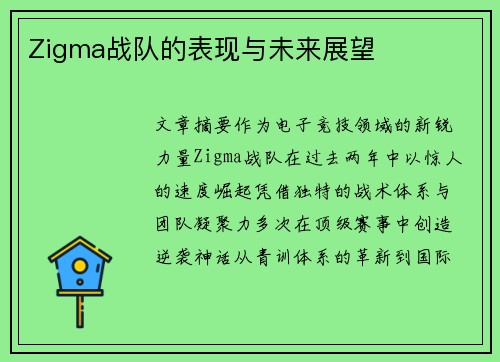 Zigma战队的表现与未来展望